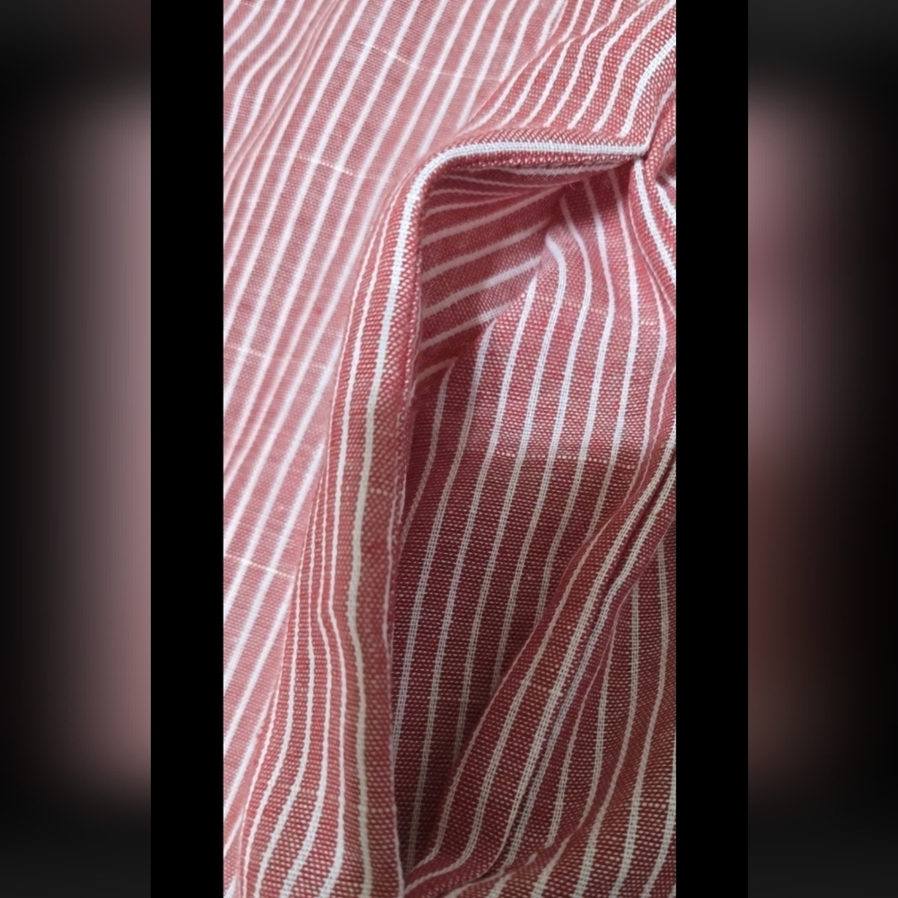 Cellabie Red/White Stripe Button Up Shirt Tunic Lonhg Sleeve XL 💵 - Picture 6 of 10